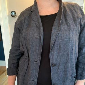 EILEEN FISHER Linen Delave oversized blazer